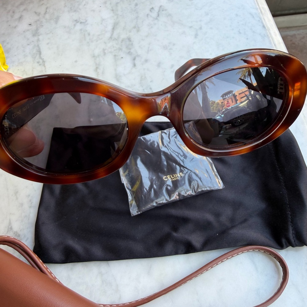 NWOT CELINE Triomphe 52MM Oval Sunglasses - Picture 4 of 7